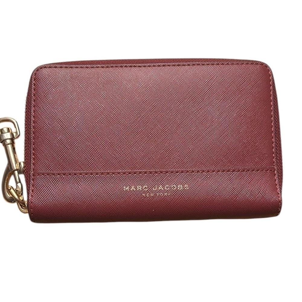 Marc Jacobs Leather Pomegranate Zip Wallet/ Keychain
